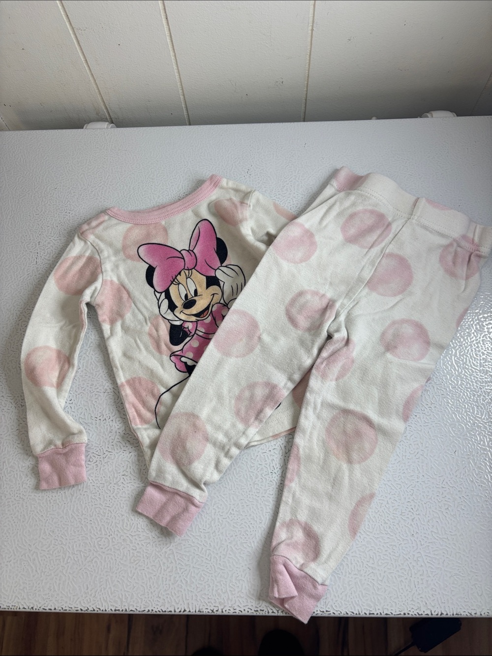 369 - Minnie Mouse Pink Polka Dot Kids Pajama Set